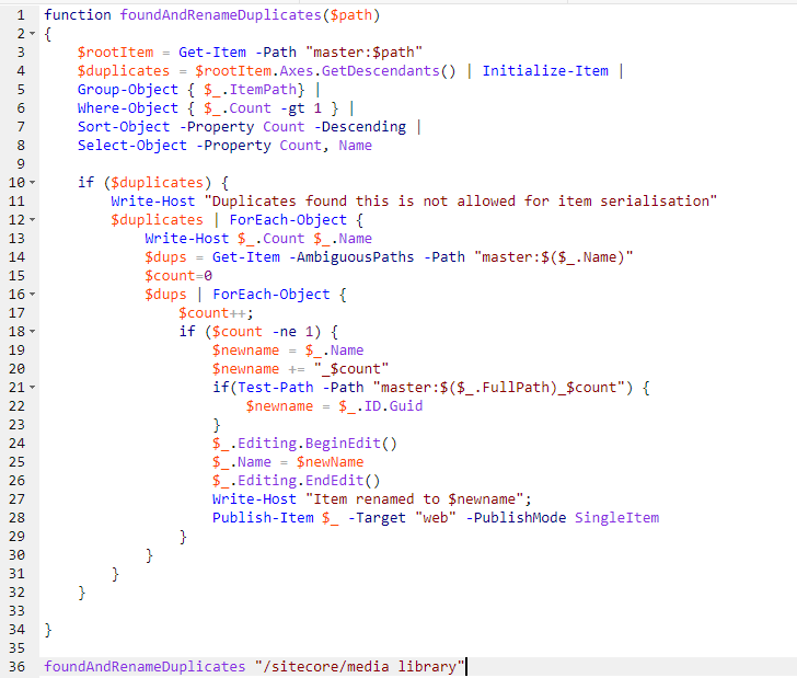 Powershell script - rename duplicates